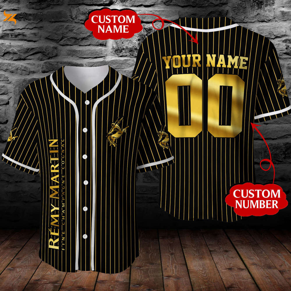 Personalized Remy Martin Cognac All Over Print Pinstripe Unisex Baseball Jersey - lylyprint.com