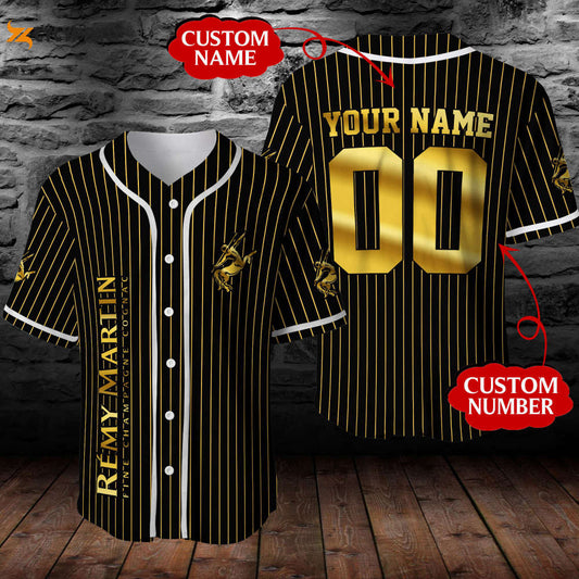 Personalized Remy Martin Cognac All Over Print Pinstripe Unisex Baseball Jersey - lylyprint.com