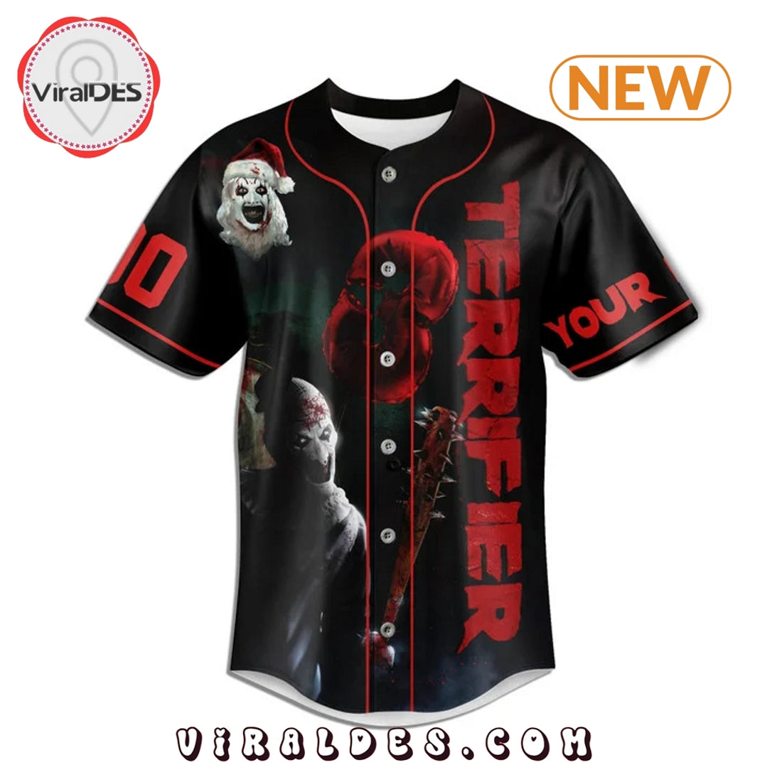 Personalized Terrifier 3 Baseball Jersey