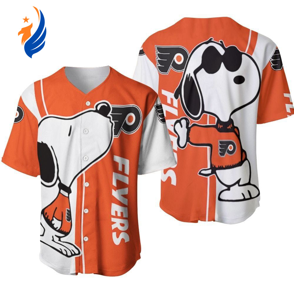 Philadelphia Flyers snoopy lover Printed Baseball Jersey - Gift for Women Men - Bafud