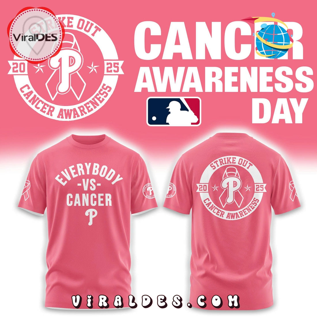 Philadelphia Phillies Cancer Awareness Day 2025 Hoodie