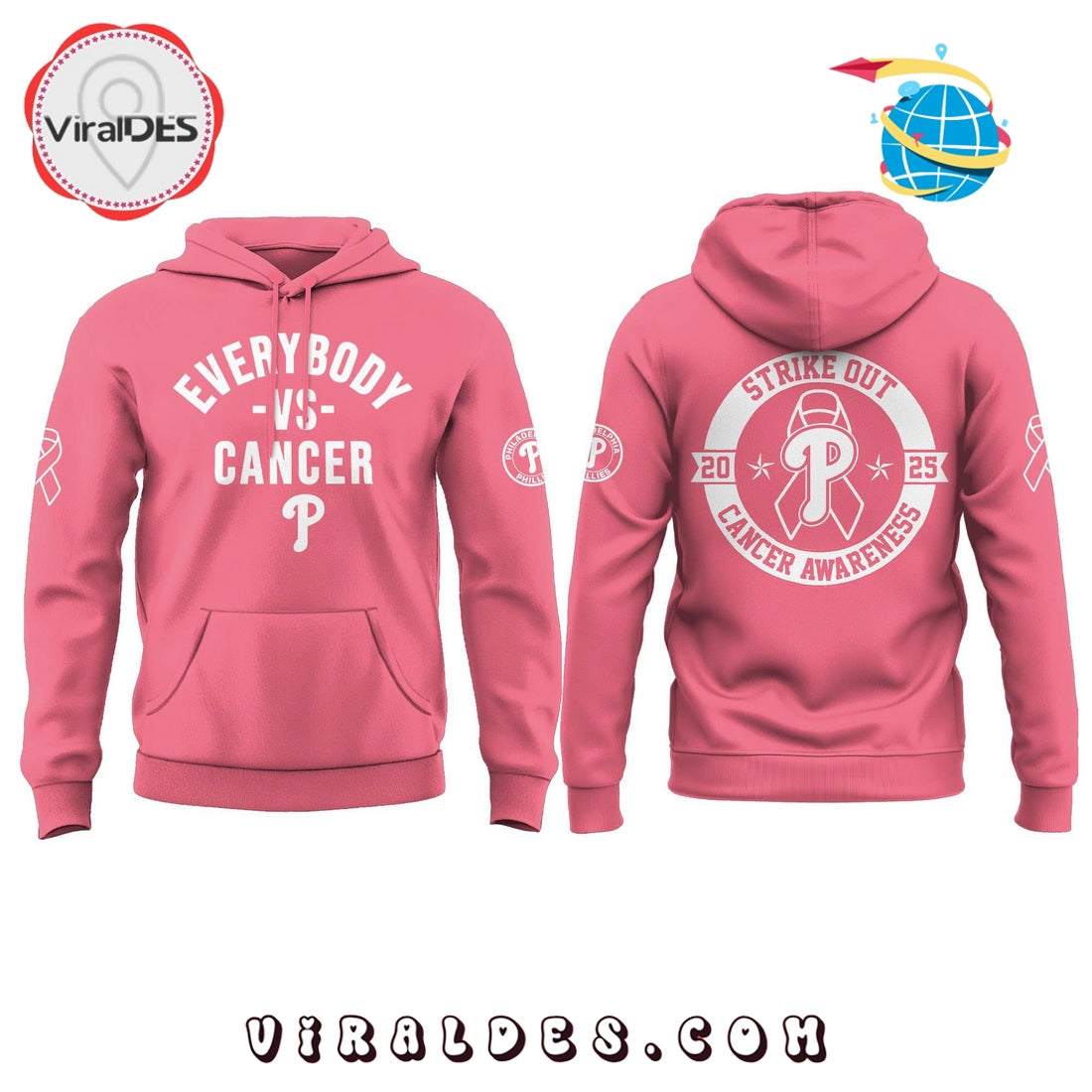 Philadelphia Phillies Cancer Awareness Day 2025 Hoodie