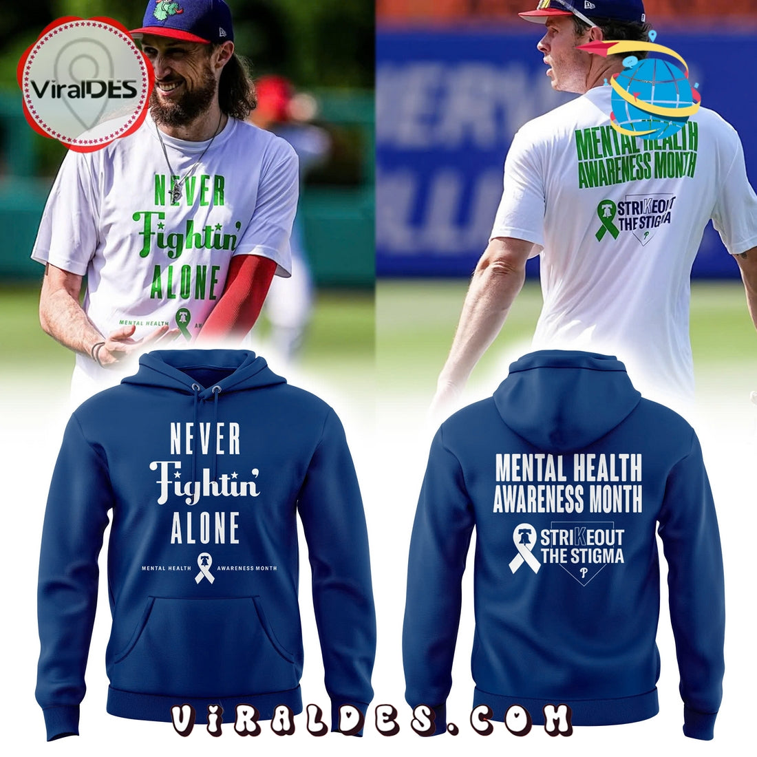 Philadelphia Phillies Mental Health Awareness Month Hoodie
