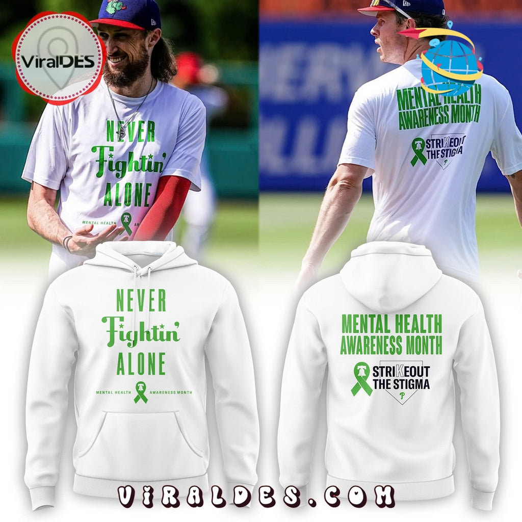 Philadelphia Phillies Mental Health Awareness White Hoodie