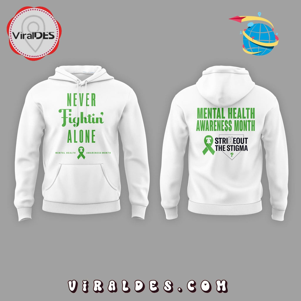 Philadelphia Phillies Mental Health Awareness White Hoodie