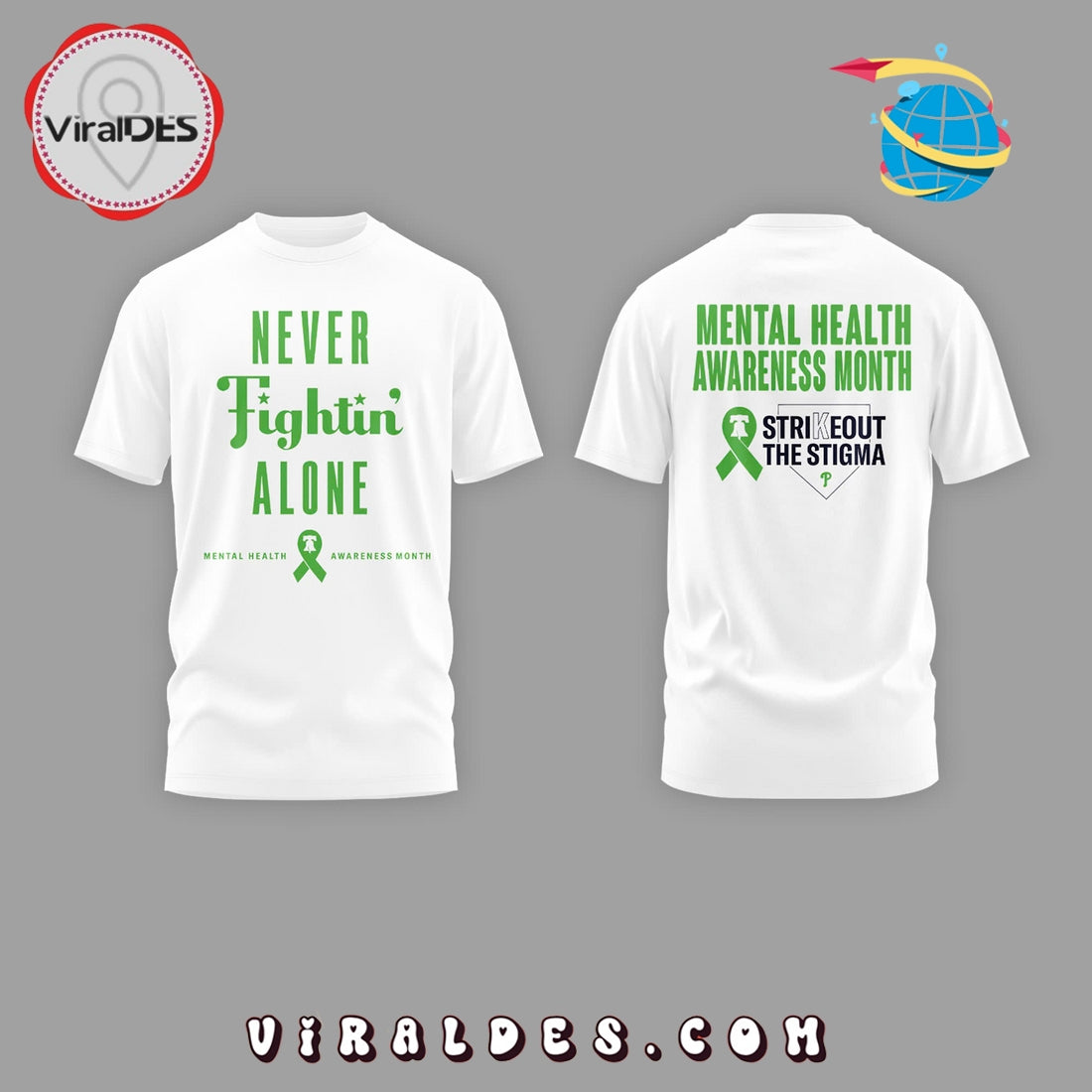 Philadelphia Phillies Mental Health Awareness White Hoodie