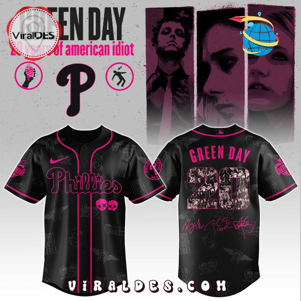 Philadelphia Phillies MLB x Green Day 20th Anniversary Baseball Jersey