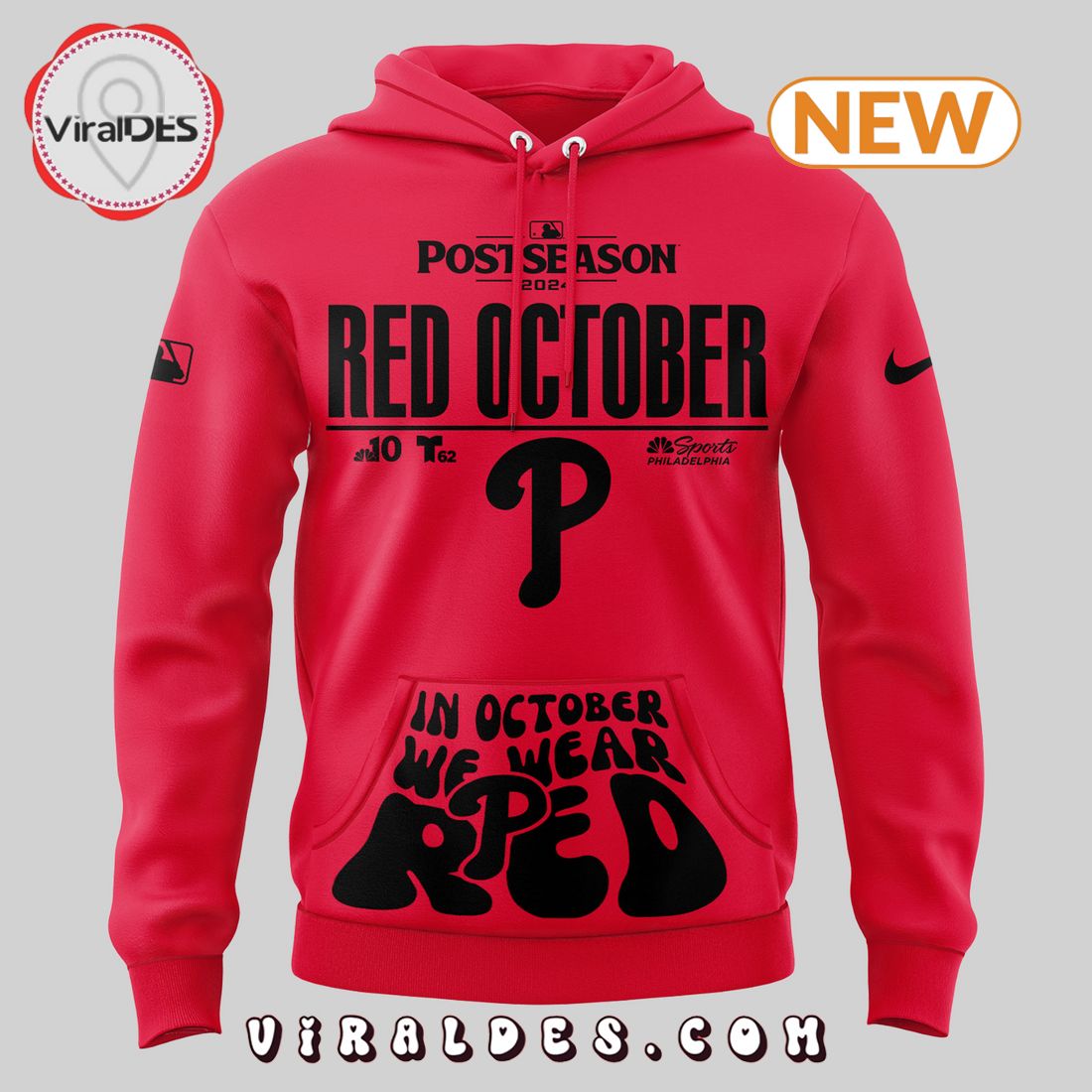 Philadelphia Phillies Rally Red October 2024 Hoodie
