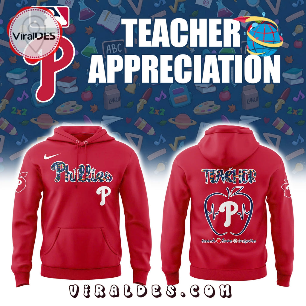 Philadelphia Phillies Teacher Appreciation Red Hoodie