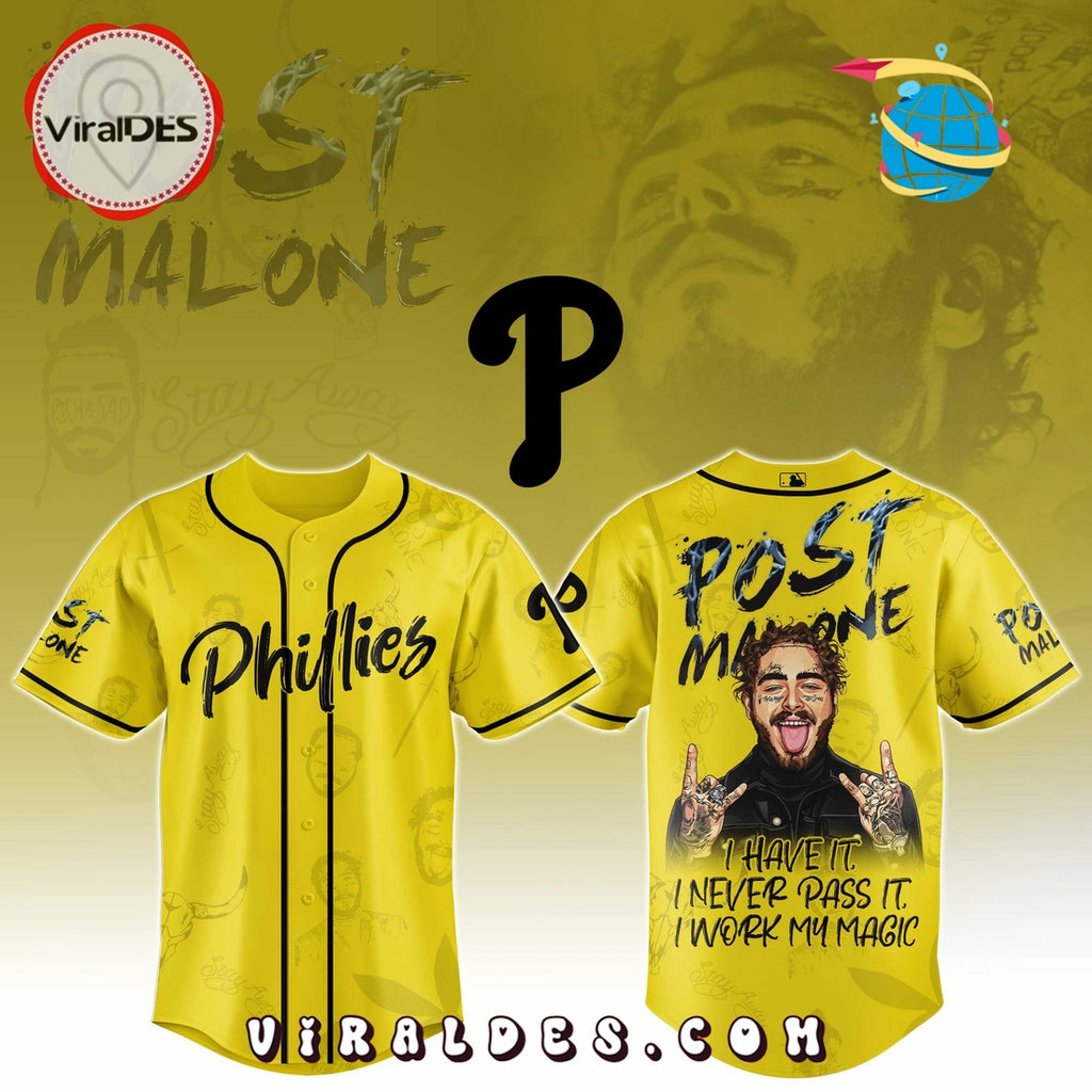 Philadelphia Phillies x Post Malone Tour 2025 Baseball Jersey