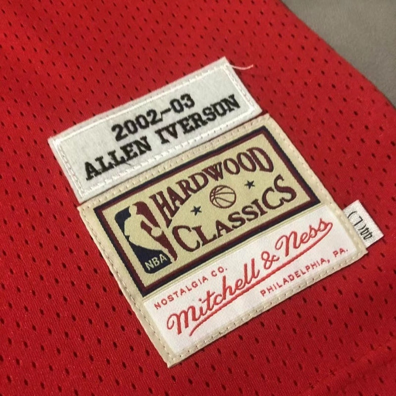 philadelphia 76ers #3 allen iverson mitchellness Iverson 02-03 76 Retro mn Collaboration Embroidered Jersey Style 1