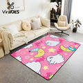 Pink Cartoon Area Rugs for Girls,Cute Stars Moon Carpet