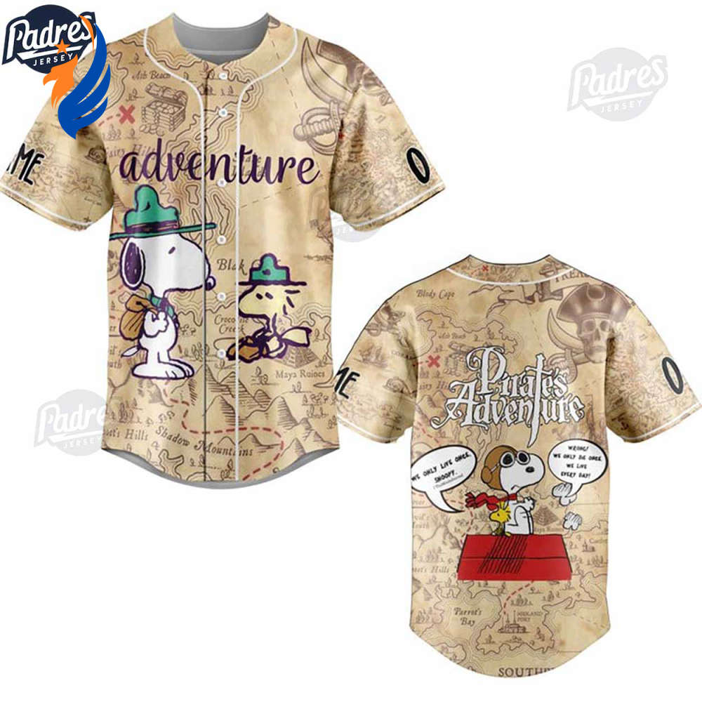 Pirates Adventure Snoopy Baseball Jersey Shirt - Gift for Women Men - Bafud
