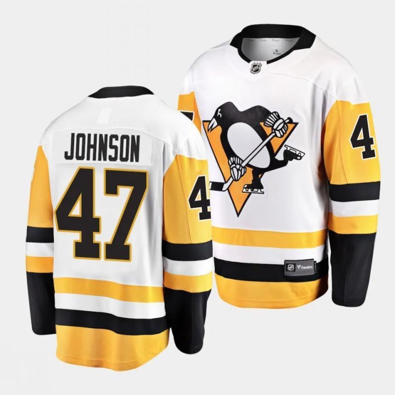 pittsburgh penguins #47 adam johnson away white