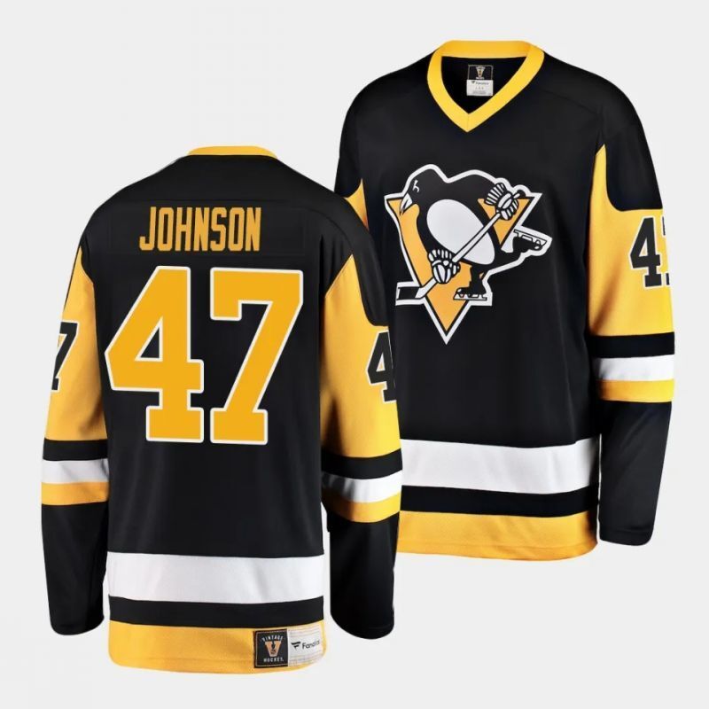 pittsburgh penguins #47 adam johnson home black