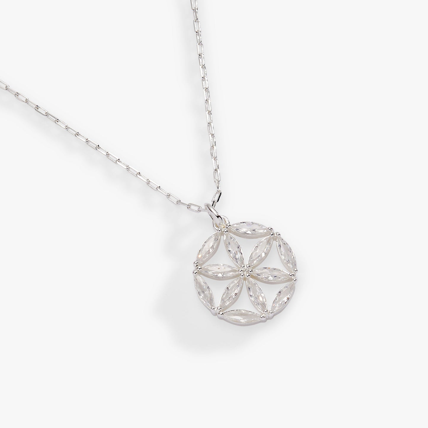 Faith and Family Rosette Pendant Necklace