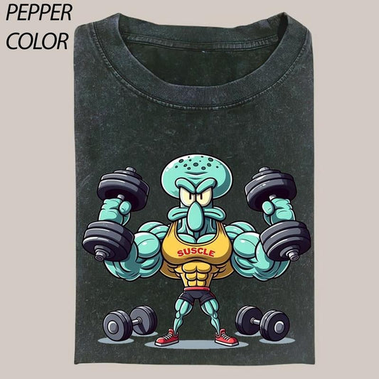 pongeBob SquarePants T-shirt, Camiseta Academia Gym T-Shirts, Gym Shirt, Drip Cartoon Graphic Tee, Funny T-shirt, Unisex Movie Shirt Menswear