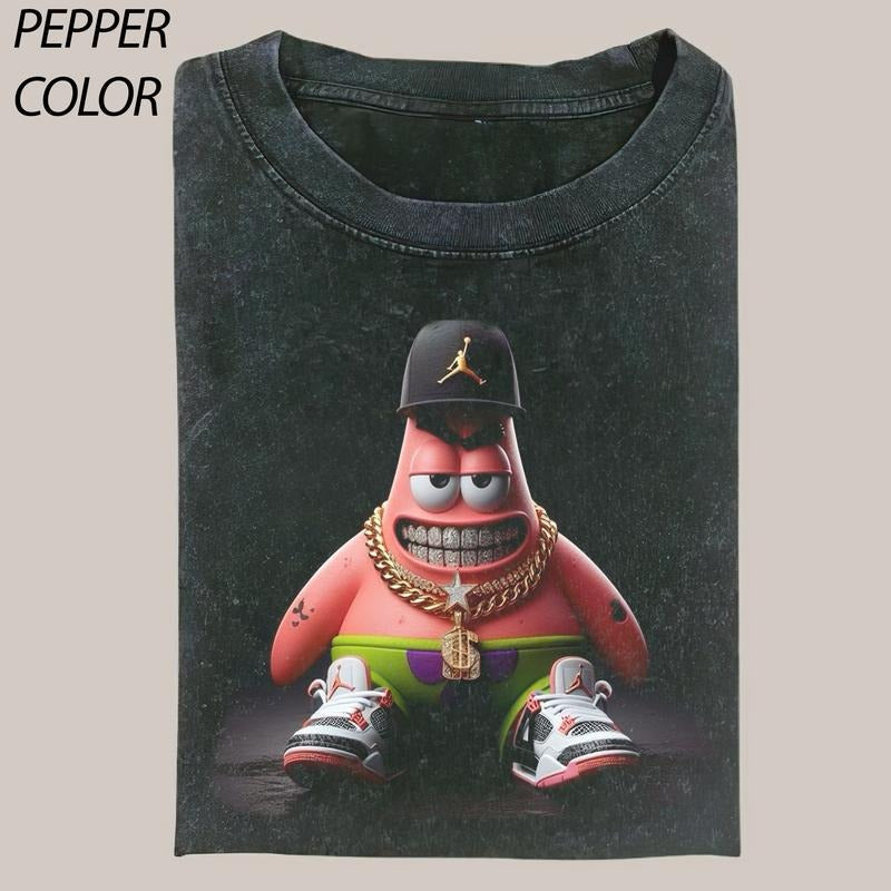 pongeBob SquarePants T-shirt, The SquarePants Gang shirt,Patrick Star, Basketball, Drip Cartoon Graphic Tee, Funny Tshirt, Unisex Movie Shirt Menswear