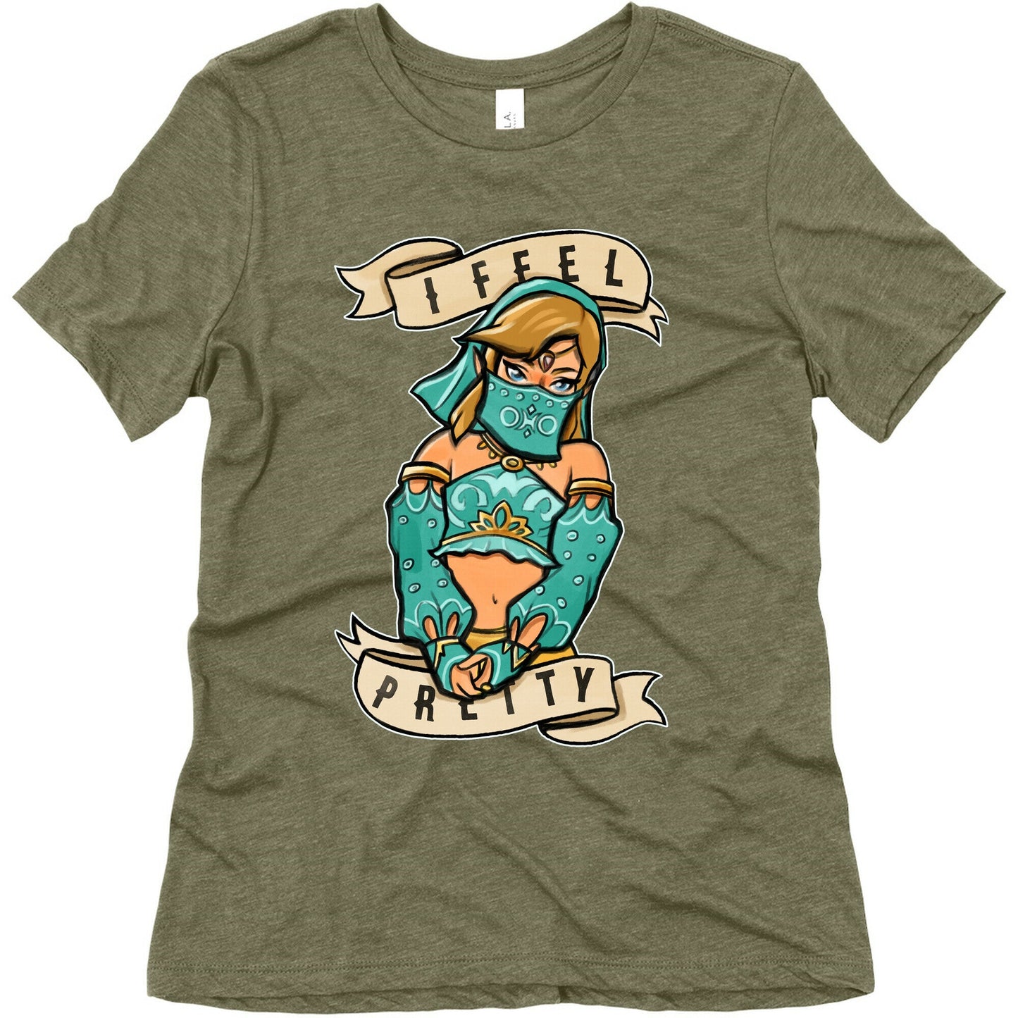 I Feel Pretty Gerudo Parody White Print Women's Triblend Tee