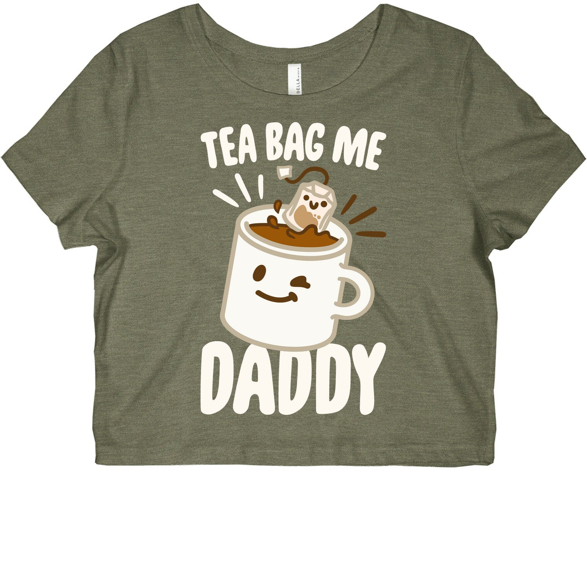Tea Bag Me Daddy White Print Graphic Baby Tee