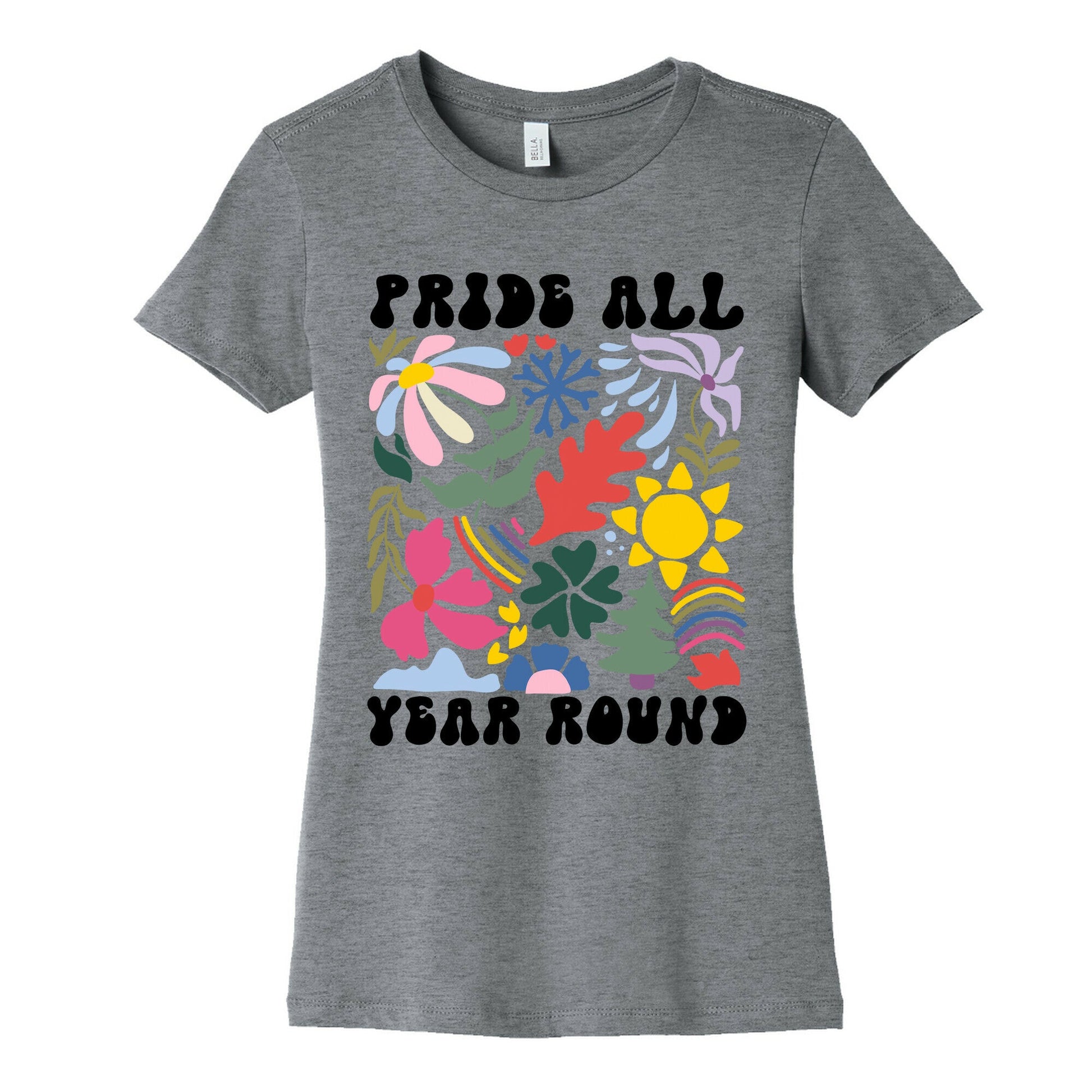 Pride All Year Round Abstract Florals Womens Cotton Tee
