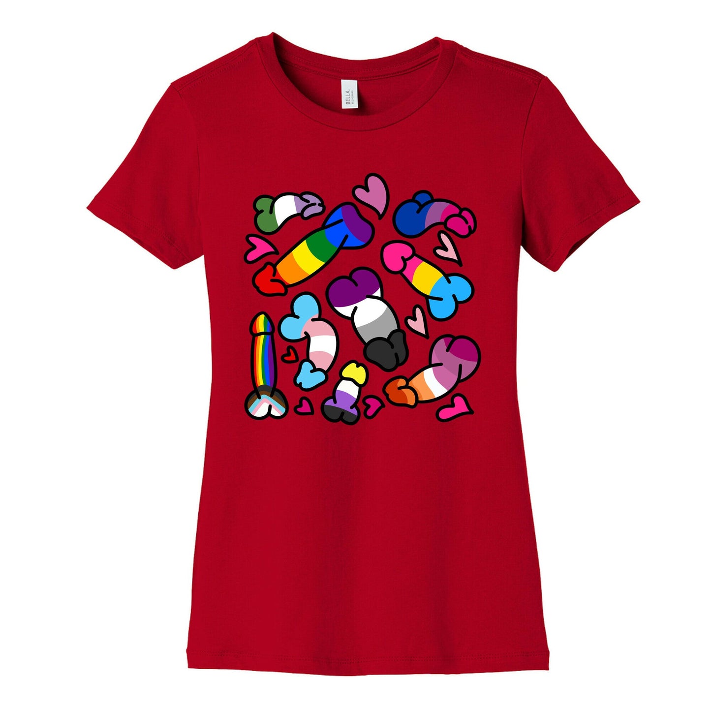Pride Penis Pattern Womens Cotton Tee