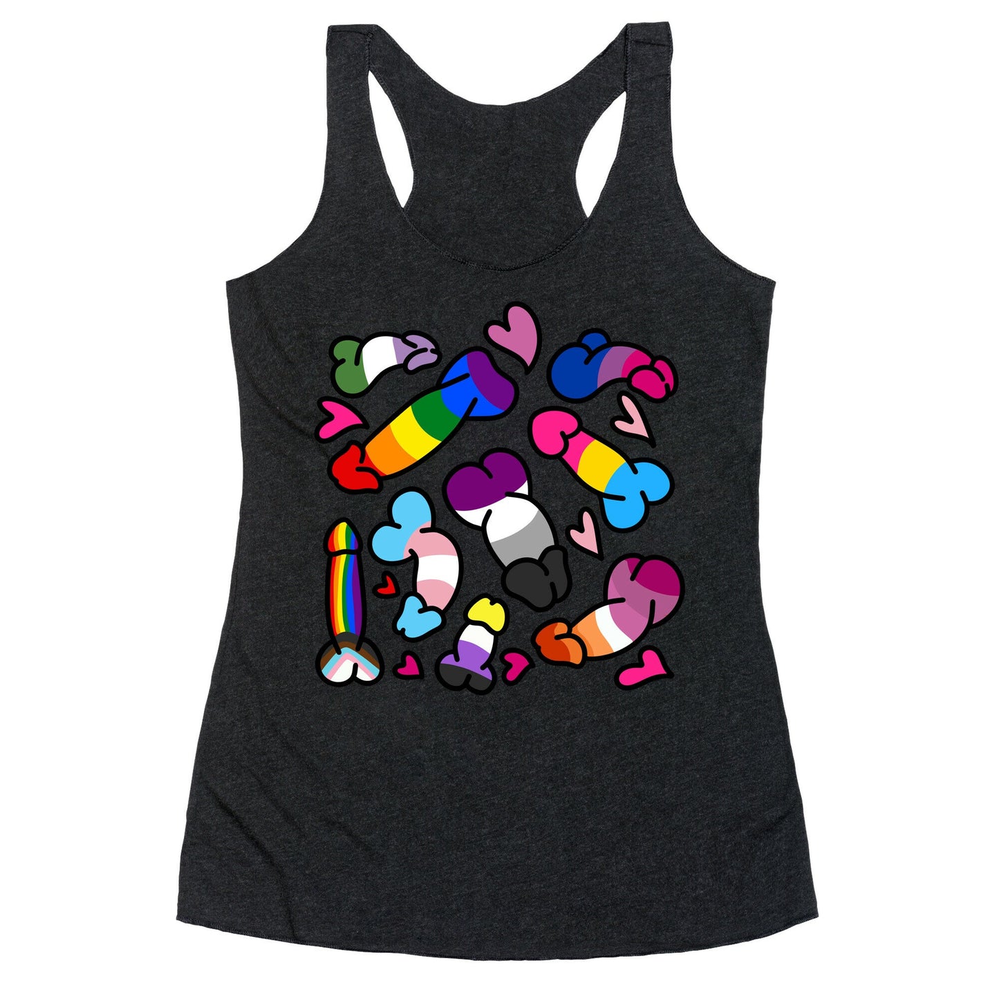 Pride Penis Pattern Racerback Tank