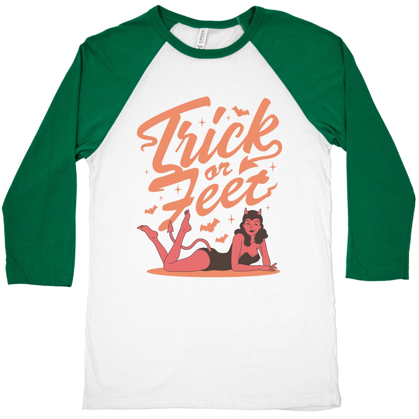 Trick or Feet Baseball Tee