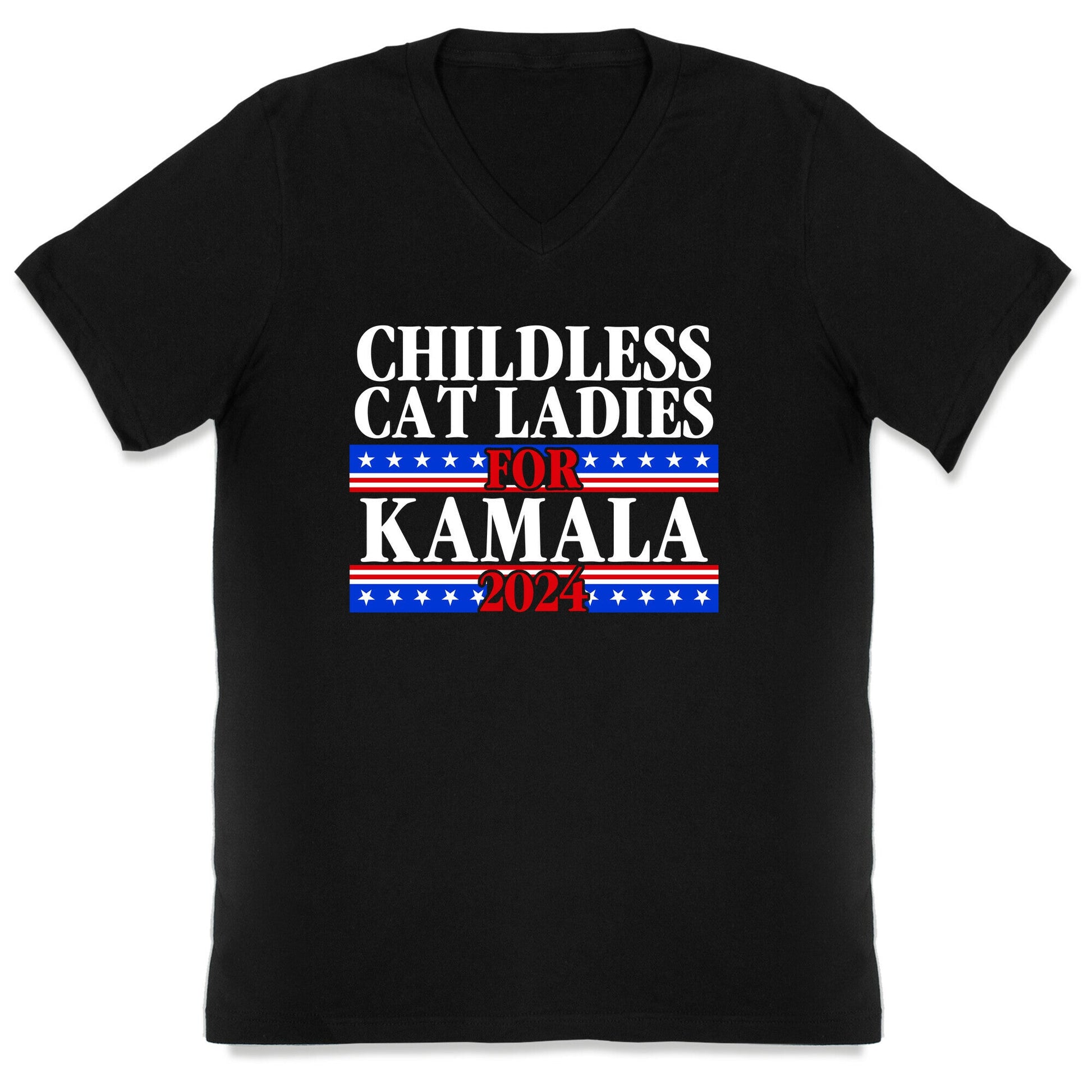 Patriotic Childless Cat Ladies for Kamala V-Neck
