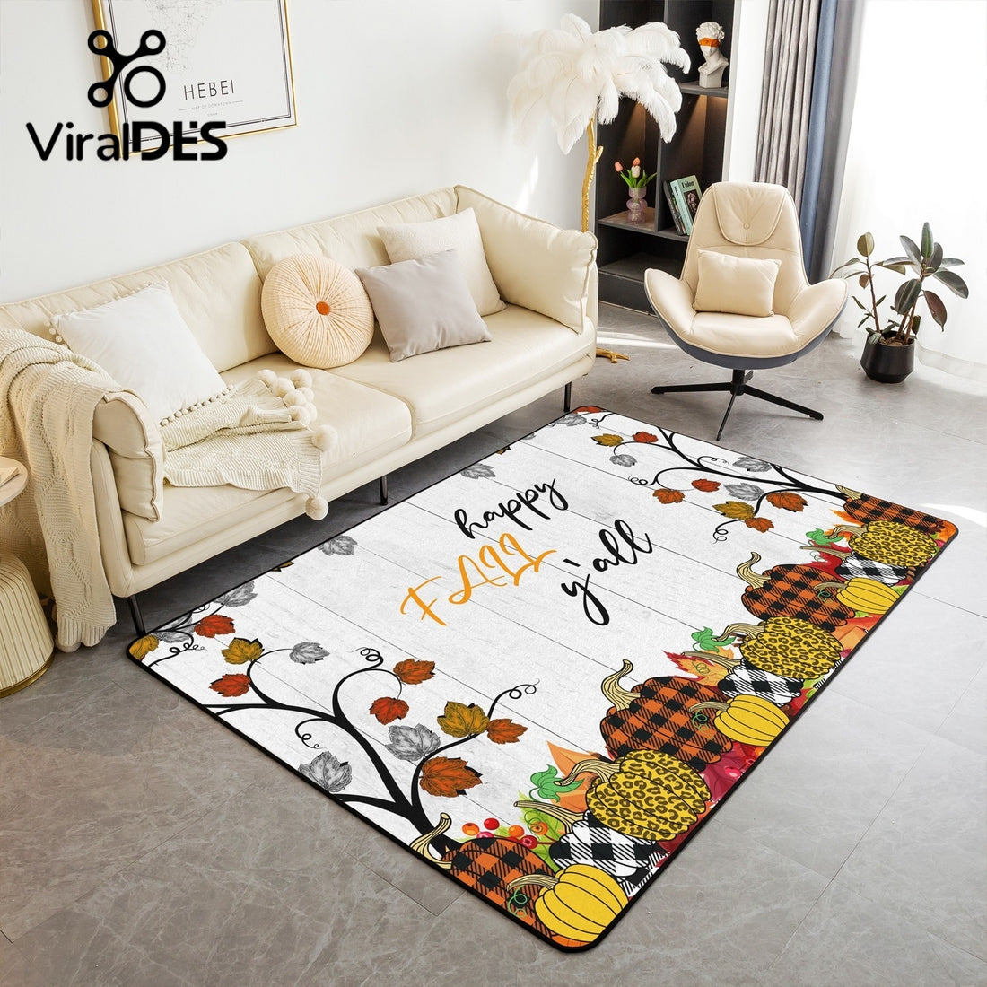 Pumpkin Area Rug, Autumn Harvest Themed Carpet