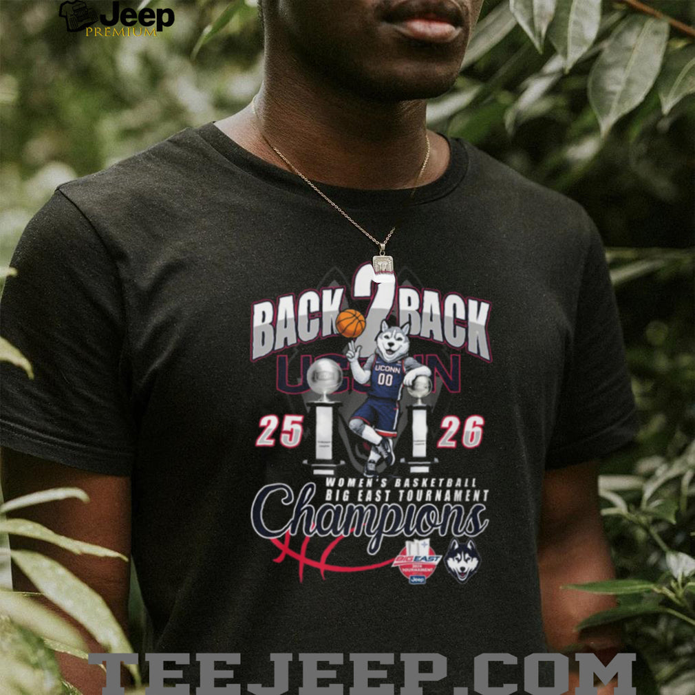 UConn Huskies Women’s Basketball Back 2 Back Big East Champions 2025 2026 T Shirt