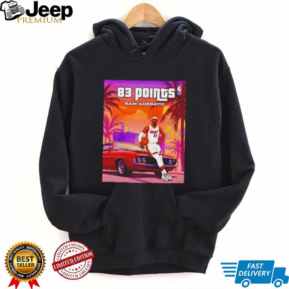 Bam Adebayo 83 Points Miami Vice Style Red Muscle Car T Shirt