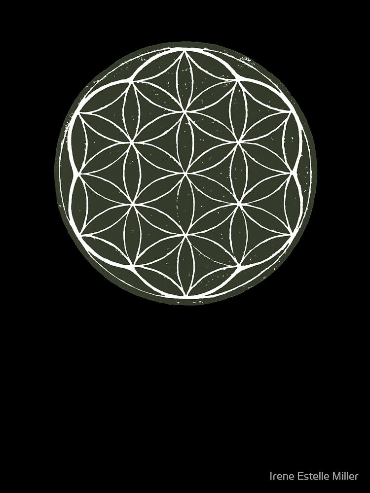 Flower of Life Linocut - Pine + Snow by Irene Estelle