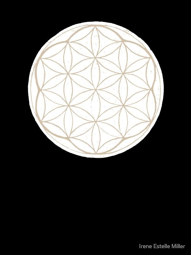 Flower of Life Linocut - Snow + Dove by Irene Estelle