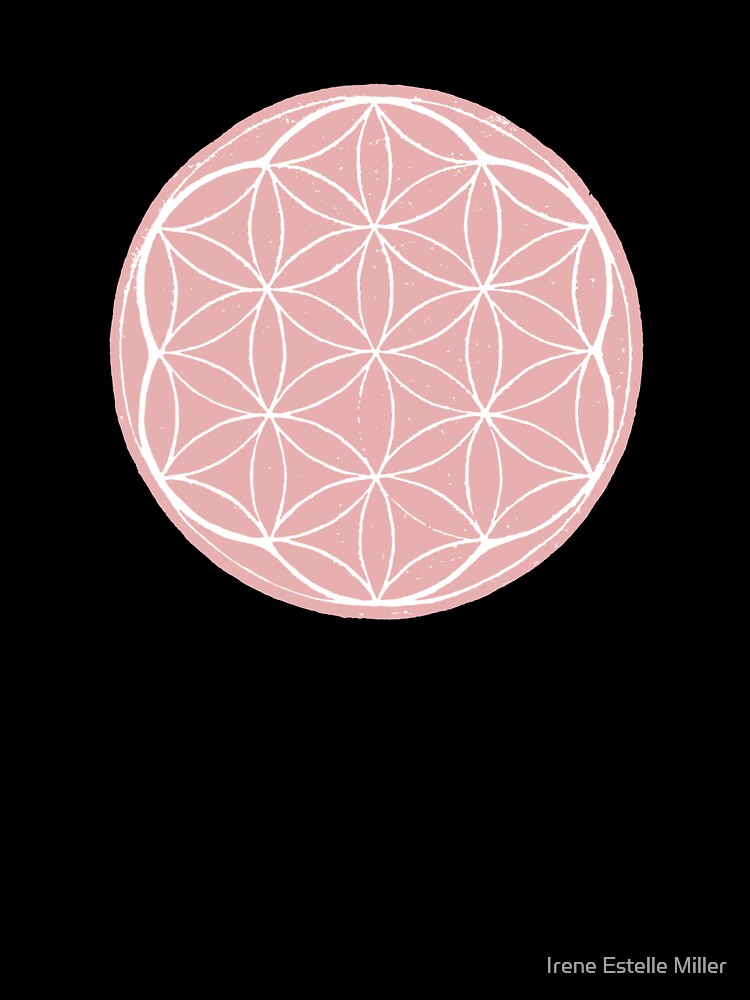 Flower of Life Linocut - Rose + Snow by Irene Estelle