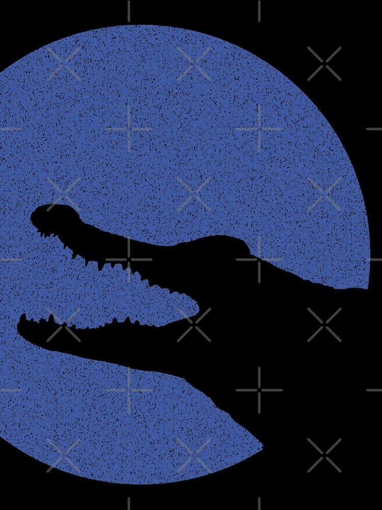 Minimalist Distressed Blue Alligator Moon by pelagio