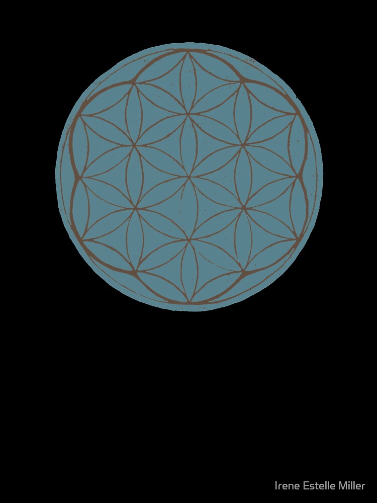Flower of Life Linocut - Peacock + Earth by Irene Estelle
