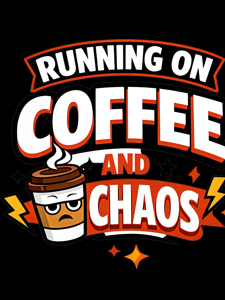 Running on Coffee and Chaos T-Shirt | Funny Coffee Lover Shirt | Caffeinated Chaos Graphic Tee by Grafy Master