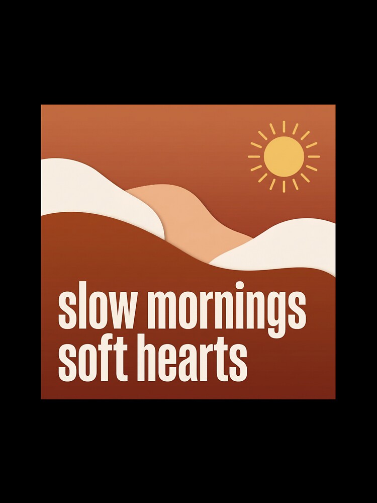 Slow Mornings Soft Hearts – Warm Minimalist Spiritual Typography Design by CosmicQuietStudio