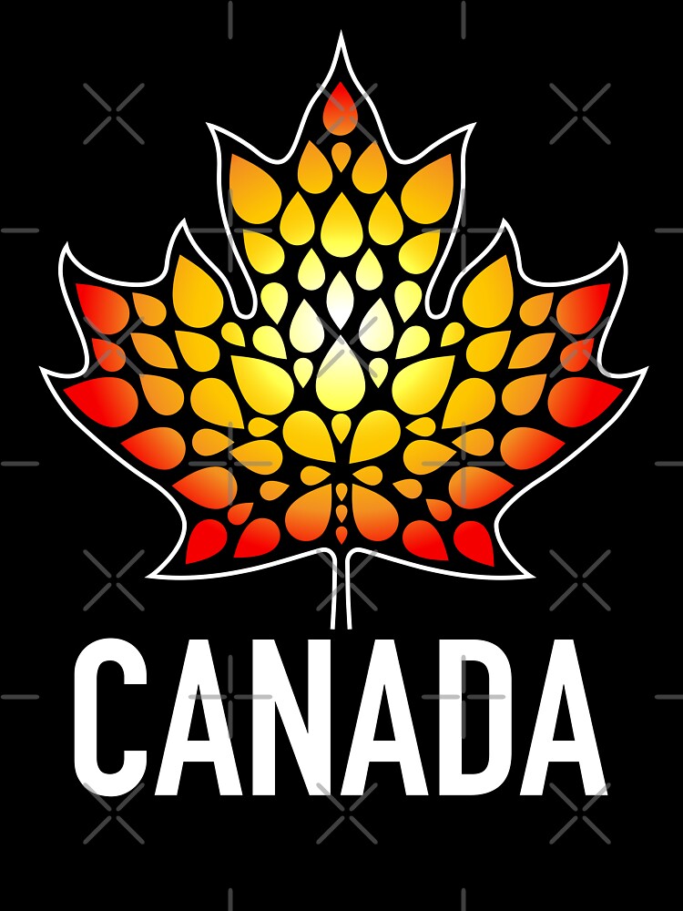 CANADA FIRE Maple Leaf Black Background by Great Canadian Collective