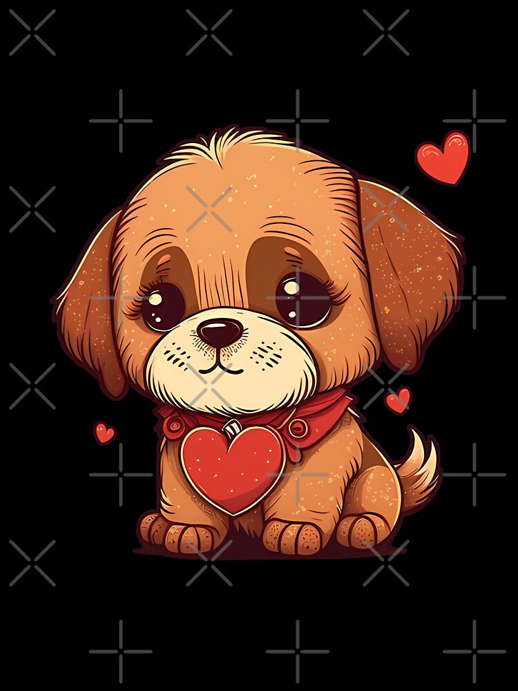 Cute Dog With Hearts for Dog Lovers Valentines Day by Vexel Studio