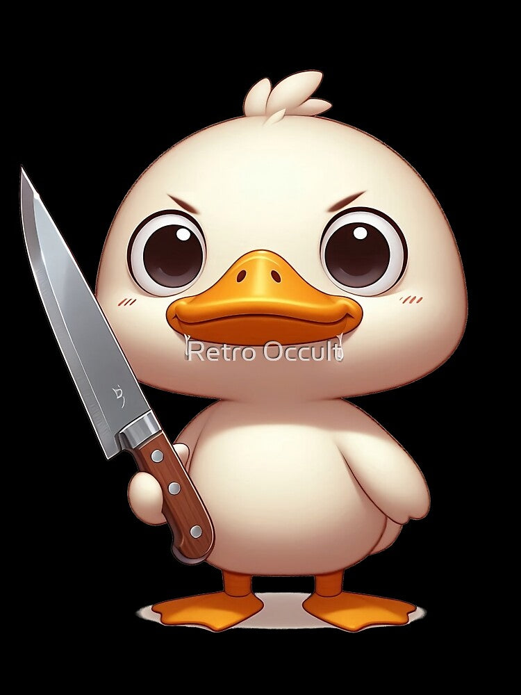 Unhinged Duck Holding a Knife by Retro Occult