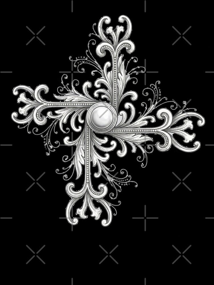 Silver Filigree Pearl Quatrefoil by The Abstract Vision