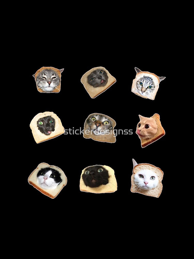 Cats and bread by stickerdesignss
