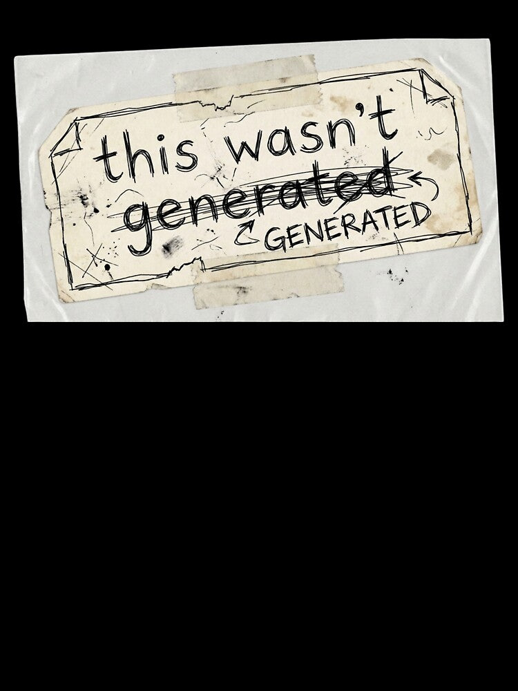 Hand-Drawn "This Wasn't Generated" Messy Sketch Art by QuietGlyph
