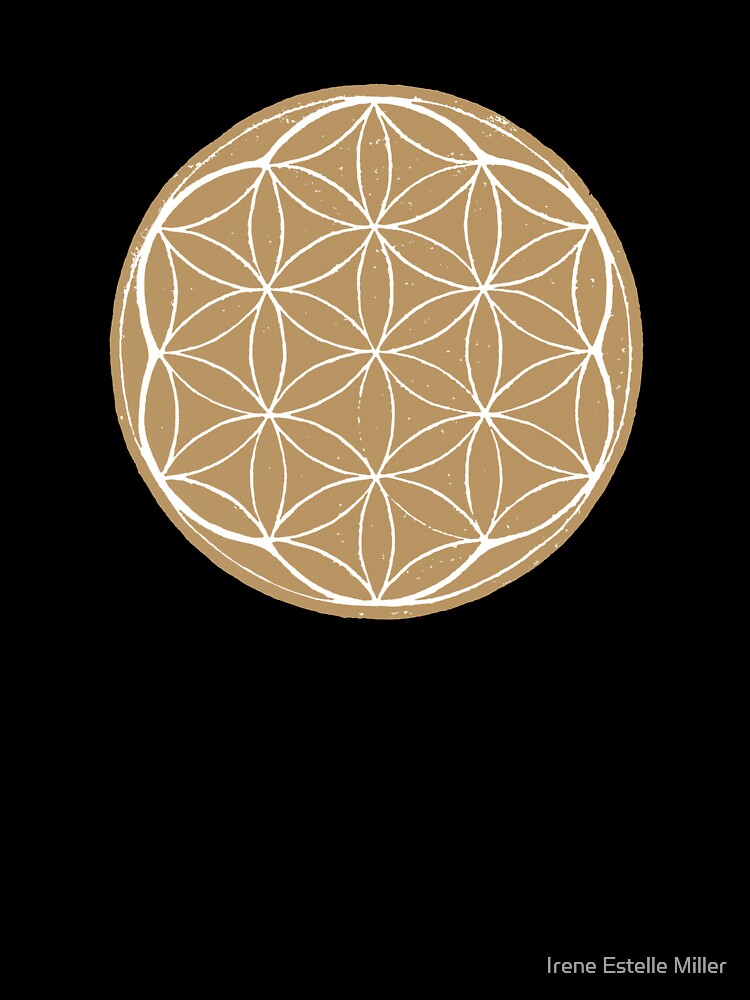 Flower of Life Linocut - Fawn + Snow by Irene Estelle