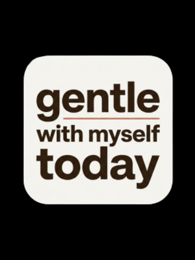 Gentle With Myself Today – Spiritual Affirmation Typography Design by CosmicQuietStudio