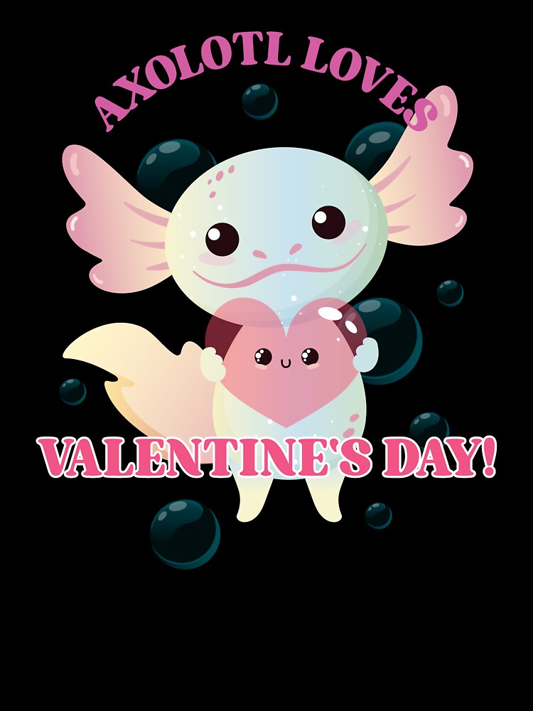 Axolotl Loves Valentine's Day! - Axolotl Valentine's Day Playful by Fede Prints