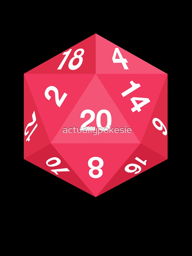 Red d20 by actuallypokesie