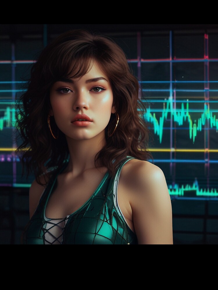 Electric Retrowave Anime Girl 80S Neon | Dark Aesthetic T-Shirt by Joy-boy-op
